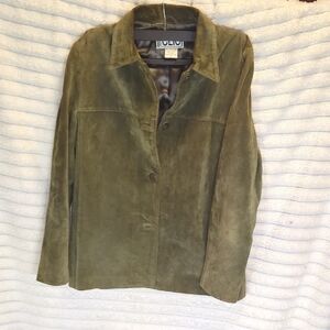 Clio Olive Suede Leather Jacket